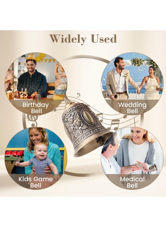 جرس يدوي متعدد الأغراض بتصميم كلاسيكي، مناسب لتزيين حفلات الزفاف، والكنائس، والفصول الدراسية، والحانات، والمنازل. - Image 5